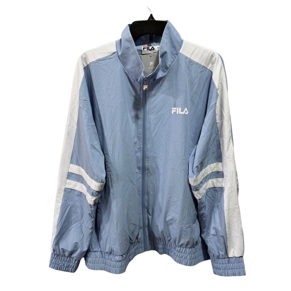 Fila Jovia Track Jacket Womens Plus Size 1X Blue White Full Zip Mesh Lined NWT - Picture 2 of 5